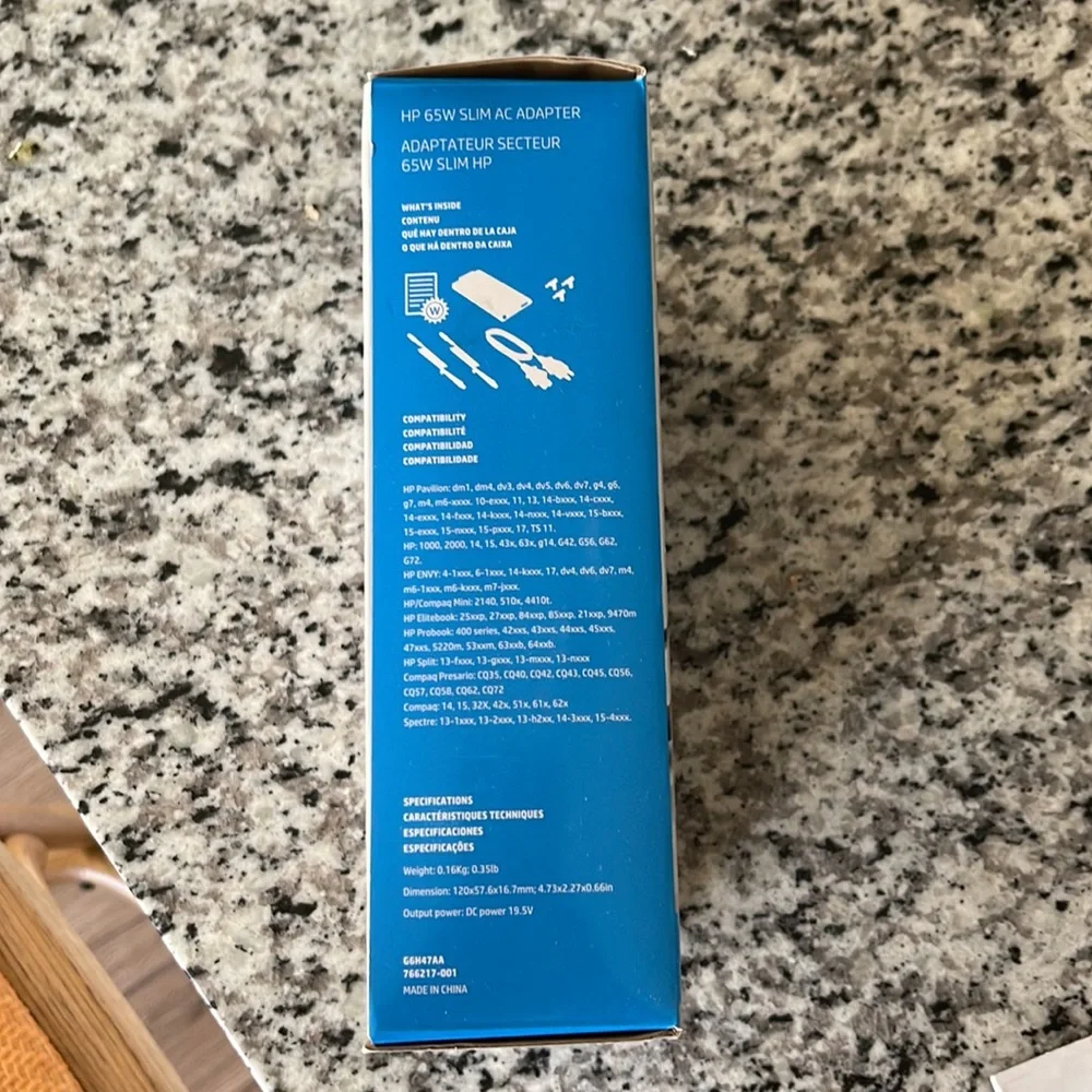 HP slim ac adapter 65W